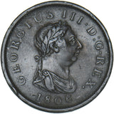 1806 Penny - George III British Copper Coin - Nice