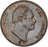 1831 Penny (.W.W on Truncation) - William IV British Copper Coin - Superb