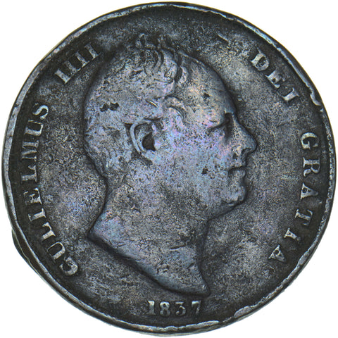 1837 Penny - William IV British Copper Coin