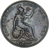 1845 Penny - Victoria British Copper Coin