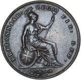 1846 Penny (Far Colon) - Victoria British Copper Coin - Nice