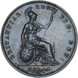 1854 Penny (OT) - Victoria British Copper Coin - Very Nice