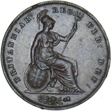 1858 Penny - Victoria British Copper Coin - Very Nice