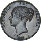 1859 Penny - Victoria British Copper Coin - Very Nice