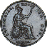 1859 Penny - Victoria British Copper Coin - Very Nice