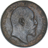 1902 Penny - Edward VII British Bronze Coin - Very Nice
