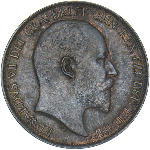 1902 Penny - Edward VII British Bronze Coin - Very Nice