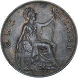 1902 Penny - Edward VII British Bronze Coin - Very Nice