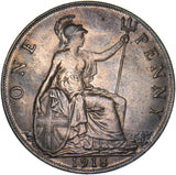 1918 Penny - George V British Bronze Coin - Very Nice