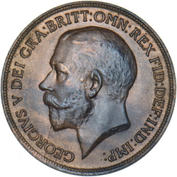1919 Penny - George V British Bronze Coin - Very Nice
