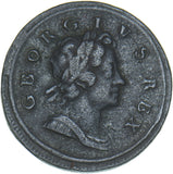 1718 Halfpenny - George I British Copper Coin - Nice