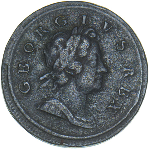 1718 Halfpenny - George I British Copper Coin - Nice