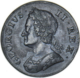 1751 Halfpenny - George II British Copper Coin - Very Nice