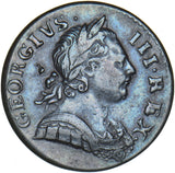 1771 Halfpenny - George III British Copper Coin - Nice