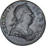 1773 Halfpenny - George III British Copper Coin - Very Nice