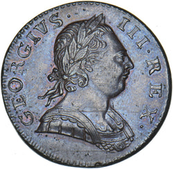 1774 Halfpenny - George III British Copper Coin - Very Nice