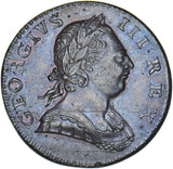 1774 Halfpenny - George III British Copper Coin - Very Nice