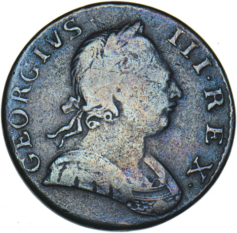 1775 Halfpenny - George III British Copper Coin