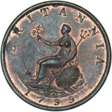 1799 Halfpenny - George III British Copper Coin - Superb