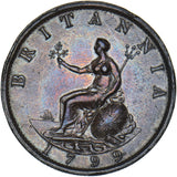 1799 Halfpenny - George III British Copper Coin - Nice