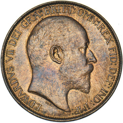 1910 Halfpenny - Edward VII British Bronze Coin - Superb