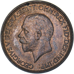 1933 Halfpenny - George V British Bronze Coin - Very Nice