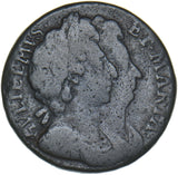 1694 Farthing - William & Mary British Copper Coin