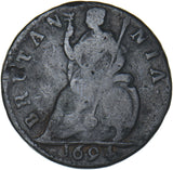 1694 Farthing - William & Mary British Copper Coin