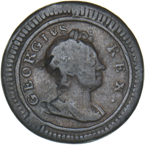 1724 Farthing - George I British Copper Coin