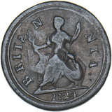 1724 Farthing - George I British Copper Coin