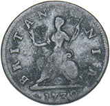 1739 Farthing - George II British Copper Coin