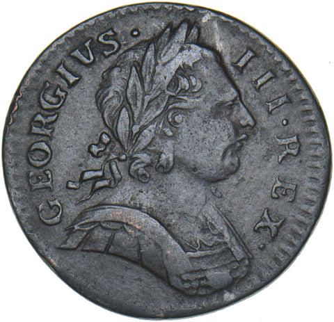 1773 Farthing - George III British Copper Coin - Nice