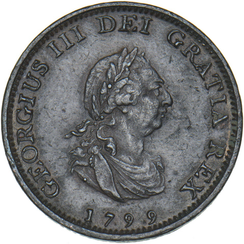 1799 Farthing - George III British Copper Coin - Nice