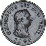 1806 Farthing - George III British Copper Coin