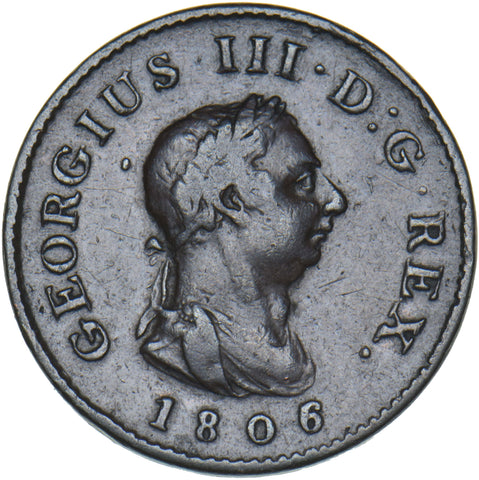 1806 Farthing - George III British Copper Coin