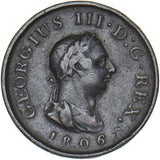 1806 Farthing - George III British Copper Coin