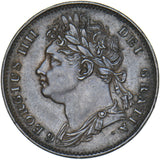 1822 Farthing - George IV British Copper Coin - Very Nice