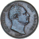 1831 Farthing - William IV British Copper Coin - Nice