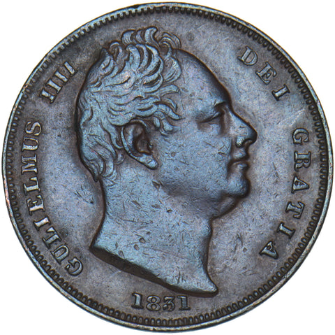 1831 Farthing - William IV British Copper Coin - Nice
