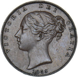 1839 Farthing - Victoria British Copper Coin - Very Nice