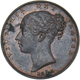 1843 Farthing - Victoria British Copper Coin - Very Nice