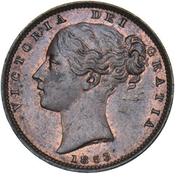 1853 Farthing - Victoria British Copper Coin - Superb