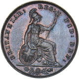 1853 Farthing - Victoria British Copper Coin - Superb