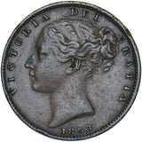 1853 Farthing - Victoria British Copper Coin - Nice