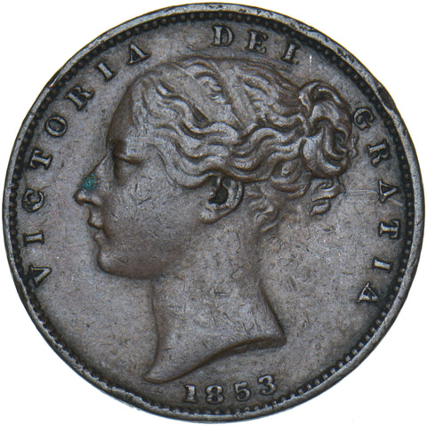 1853 Farthing - Victoria British Copper Coin - Nice