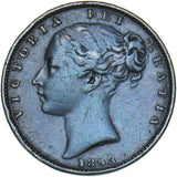1853 Farthing - Victoria British Copper Coin - Nice