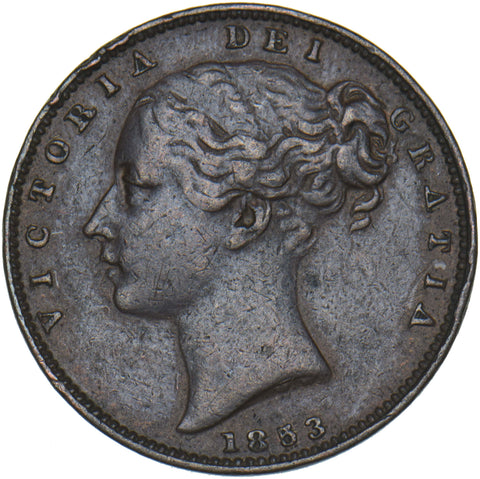 1853 Farthing - Victoria British Copper Coin - Nice