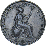 1854 Farthing - Victoria British Copper Coin - Nice