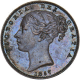 1857 Farthing - Victoria British Copper Coin - Very Nice