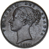 1859 Farthing - Victoria British Copper Coin - Very Nice